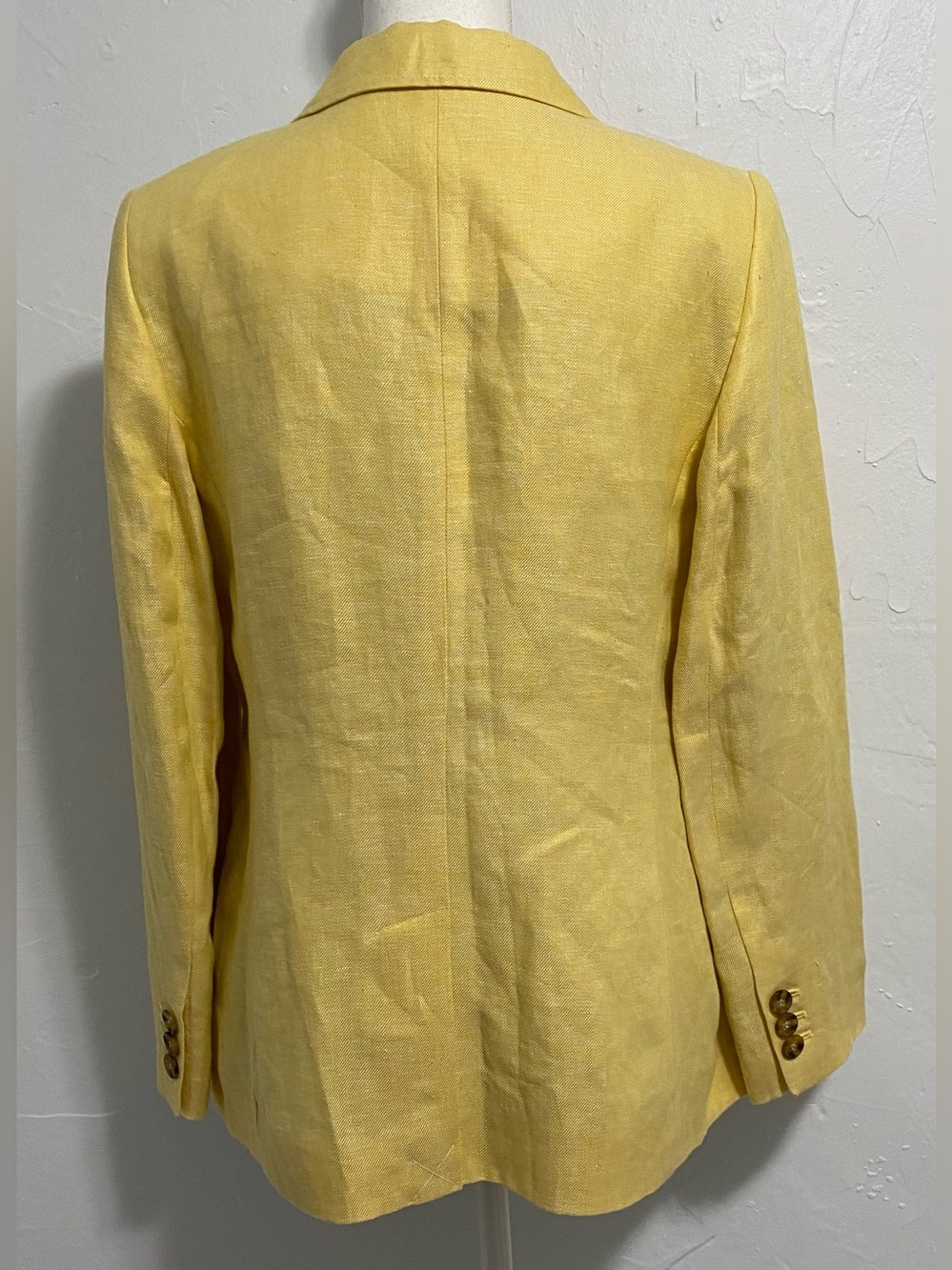 Talbots Yellow Linen Single-Button Blazer - Picture 4 of 16